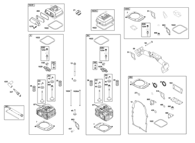 Cylinder Head Group Diagram and Parts List for 386447-0097-B5 200000 - 399999 Briggs and Stratton Engine